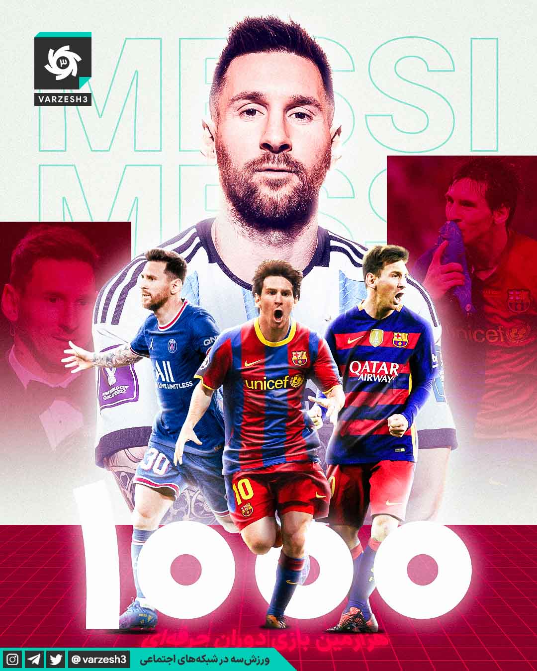 Marking Messi's 1,000th career match.